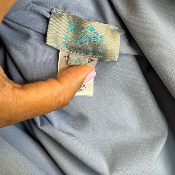 M2057 by Maria Pinto Lilac Tunic Mock Neck Cape Sleeve Dress size Small - Picture 7 of 8